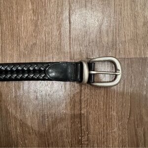 Coach Black Braided Belt with silver hardware